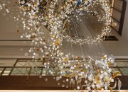The movement of birds captured and translated into 3500 pieces of hand-blown glass installation: The Swoop